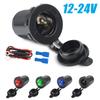 12V-24V Waterproof Car Lighter Socket with LED Indicator, IP66 Marine Motorcycle Power Outlet with Multiple Safety Protection