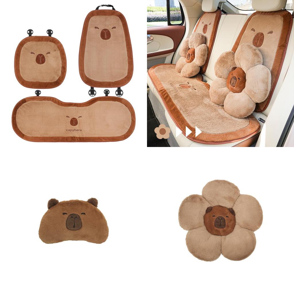Car Seat Protector With Cartoon Bunny Fur Material For Winter Warmth And Decorative Use