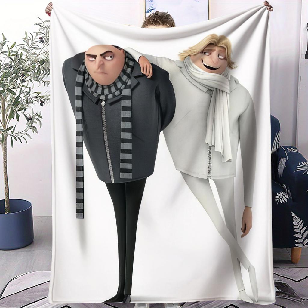 Despicable Me Gru Minions Family Photo Print Flannel Blanket Soft Multifunctional Decortive Universal Throw Blankets Fan Gift
