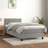 VidaXL Divan Bed and Mattress Light Grey 90x200 Cm Velvet - Model 3141401