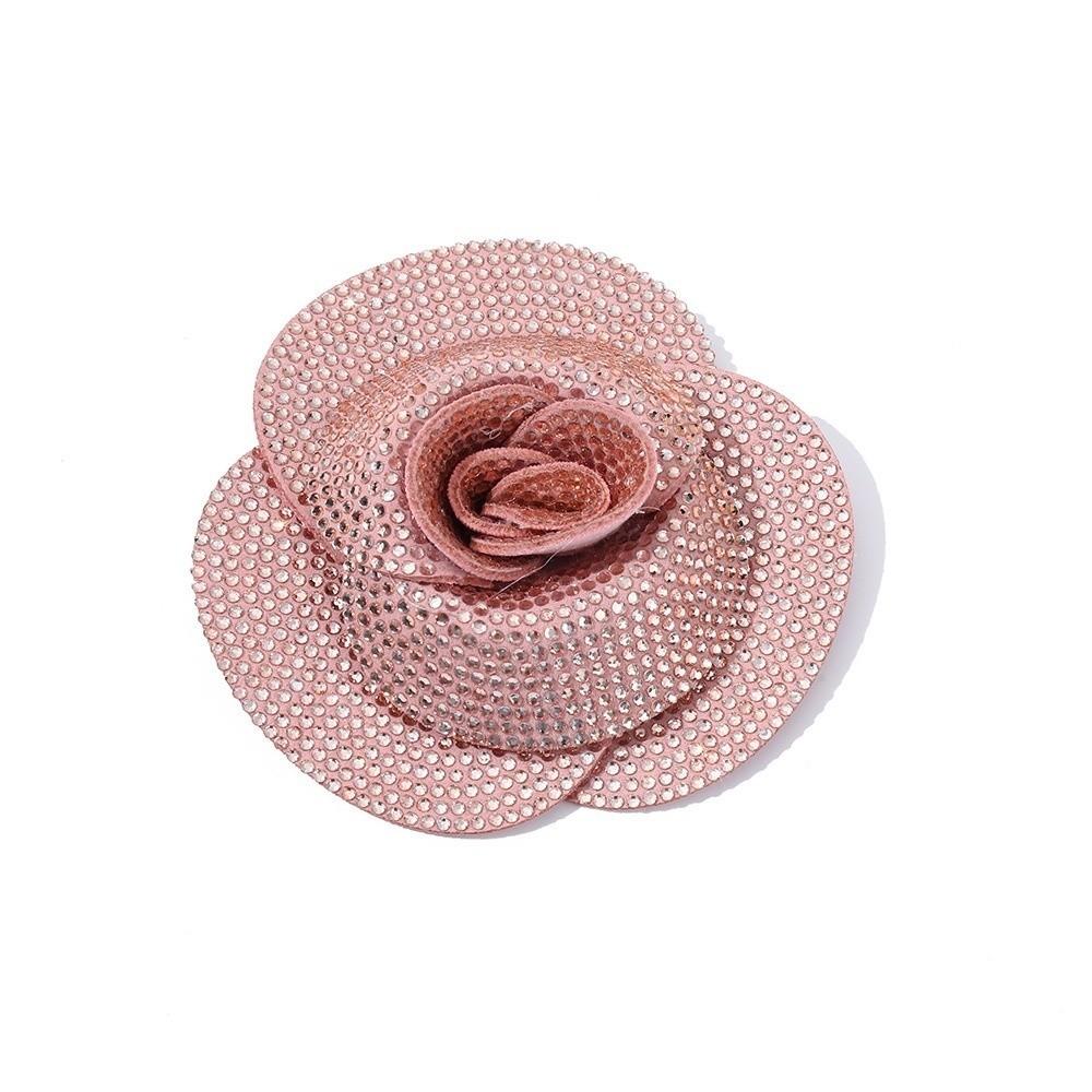 Sewing Supplies Flower Brooch Pin Self-Adhesive Option DIY Craft Patches For Wedding Party
