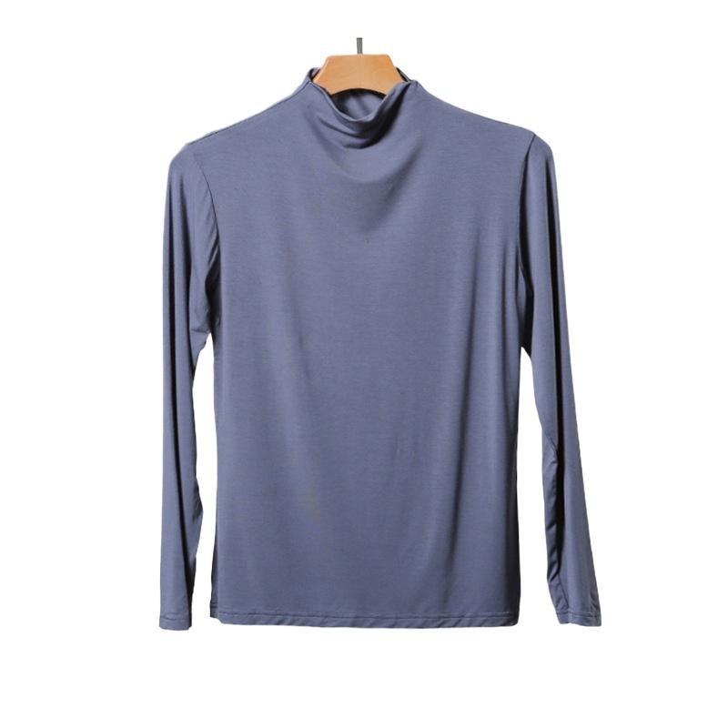 Водолазка с длинным рукавом Футболки женские Топ Осень Зима Однотонные Свободные Модальные Футболки Топ