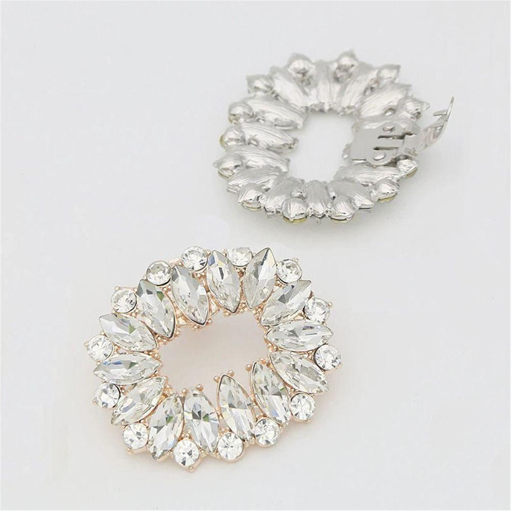 Bride Shoes Rhinestones Crystal Shiny Decorative Clips Shoe Clips Shoes Decorations Charm Buckle