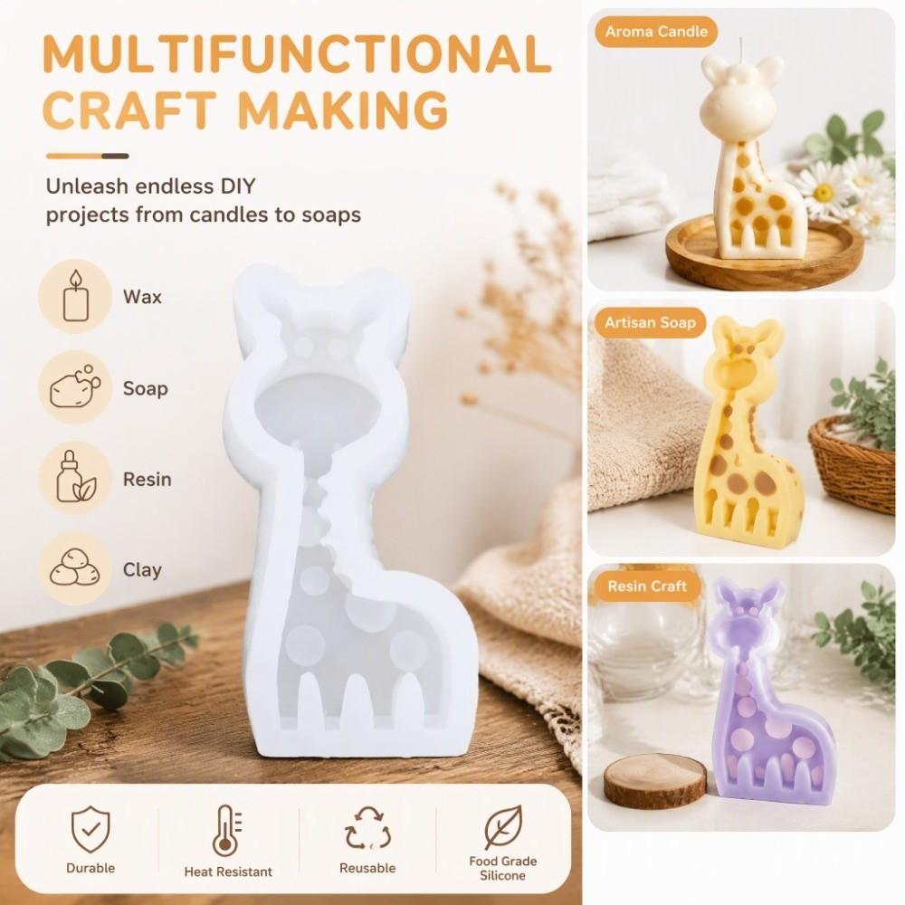 2PCS 3D Giraffe Shape Silicone Mold Flexible Silicone Resin Mold Fondant Mold DIY Craft Making
