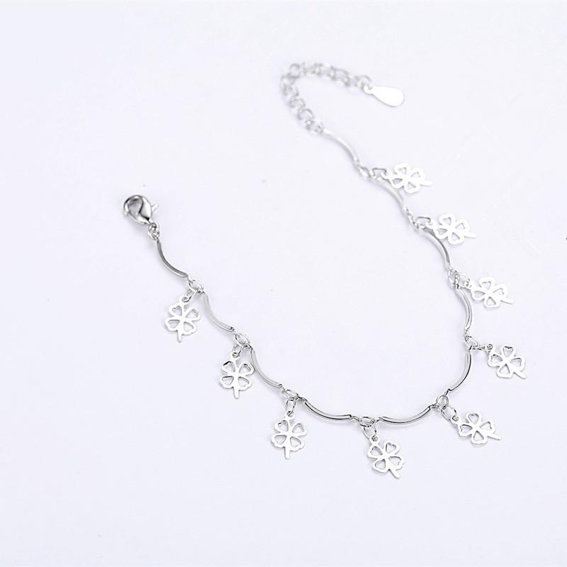 Высочайшее качество Серебро 925 Браслеты для Женщин Ювелирные Изделия Модный Браслет Клевер Женские Аксессуары Для Вечеринок Леди Любовник День Рождения