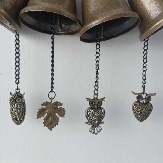 Vintage Hanging Bell Rustic Metal Wind Chime Retro Hanging Wind Bell with Owl