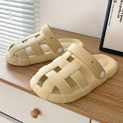 Обувь для женщин 2024 года, сандалии с круглым носком, черные женские тапочки, мюли, летнее облако, стильная цена WIF