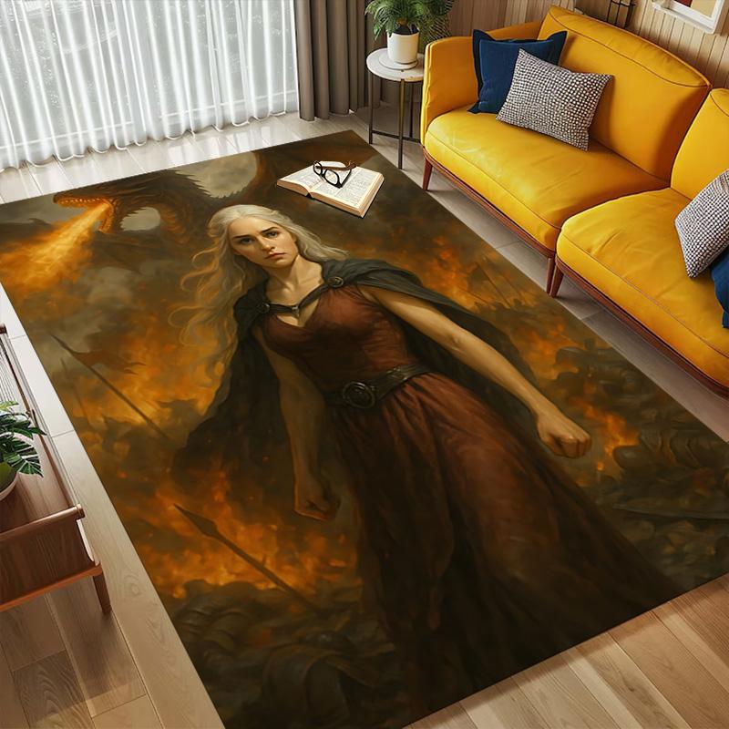 Dragon Queen Living Room Non-Slip Area Rug Soft Carpet for Bedroom Game Playroom Sofa Office Home Decor Doormat Christmas Gift C9211423