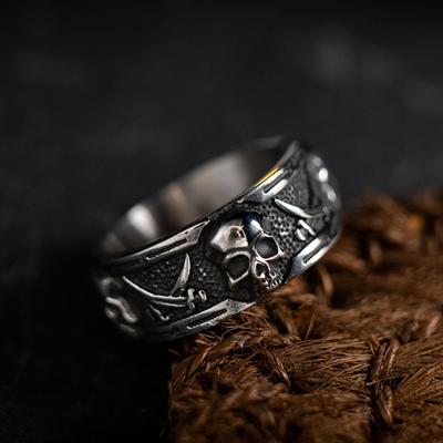 Кольцо-скелет для мужчин, Ретро Рок Персонализированное Модное Открытое Регулируемое Кольцо