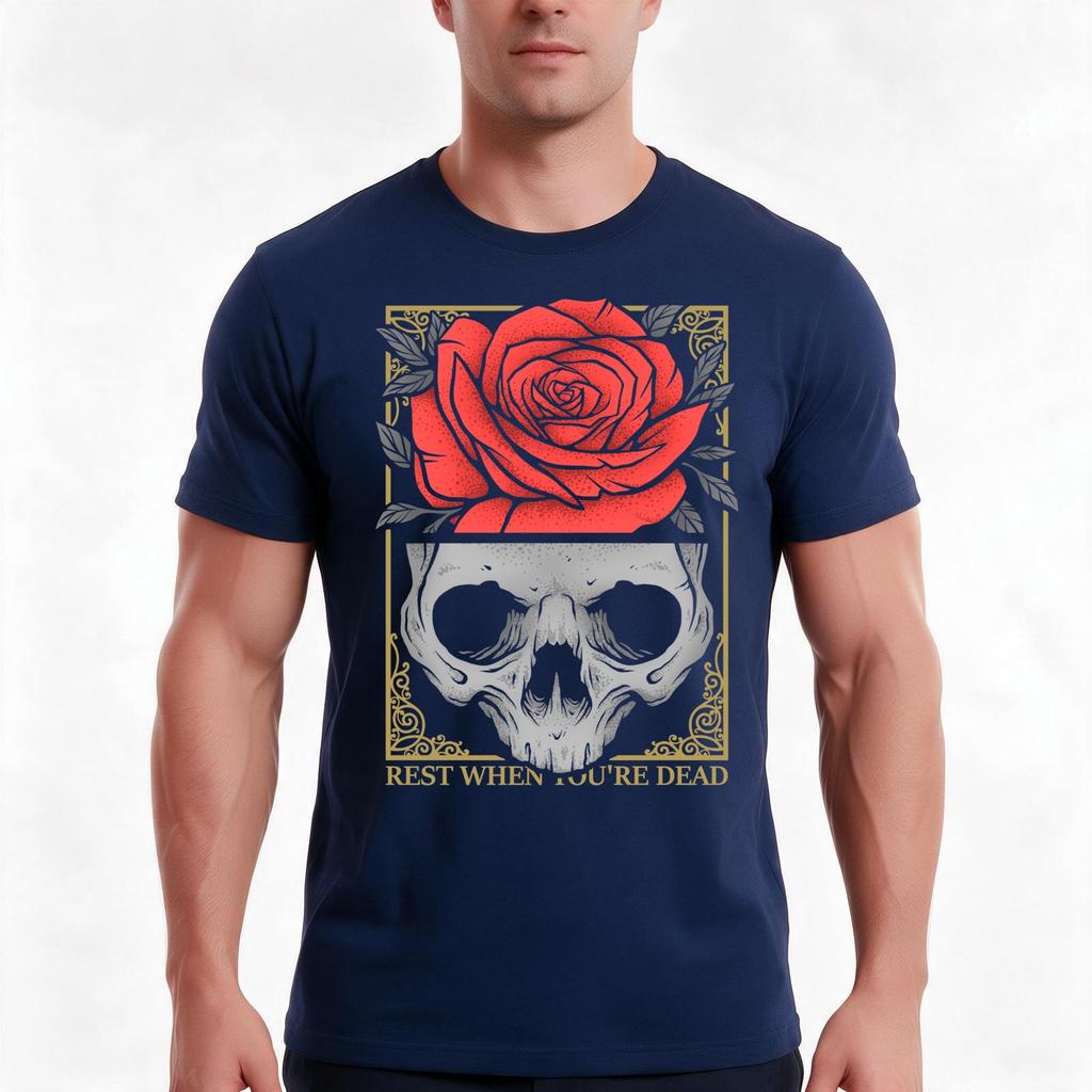 Rest When Youre Dead Tshirt Summer Casual Cotton Tee Oversized Streetwear Tops Vintage Graphic Print Unisex Men Women