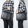 Woven Genuine Leather Men's Handbag Fashion Business Shoulder Straddle Business Travel Large Capacity Bag Computer Briefcase