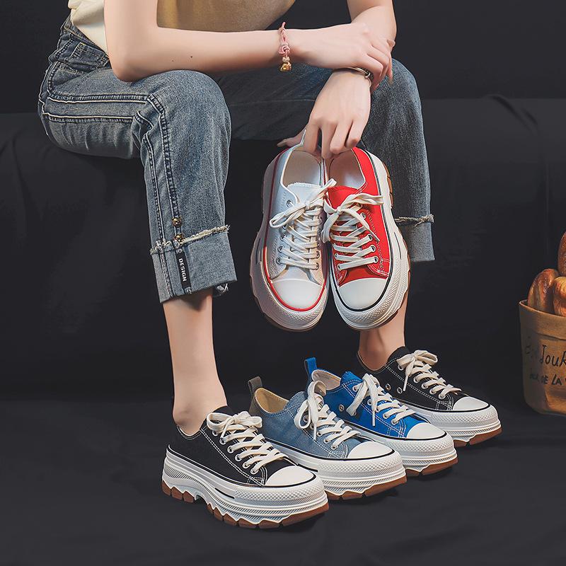 Womens Shoes  Spring and Summer New Breathable High Platform Woman Tennis Shoes Casual Canvas Sneakers for Women