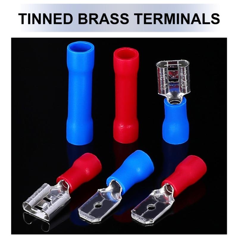 300Pcs Crimp Connectors Assortment Set Male and Female Wire Spade Connector for Electrical Wiring Car Sound Speaker