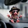 Acrylic Flat 2D Hooded Monkey Car Pendant Is  for Holiday, Valentine's Day and Christmas Decorations, and Is a Gift for Couples, Homes and Accessories