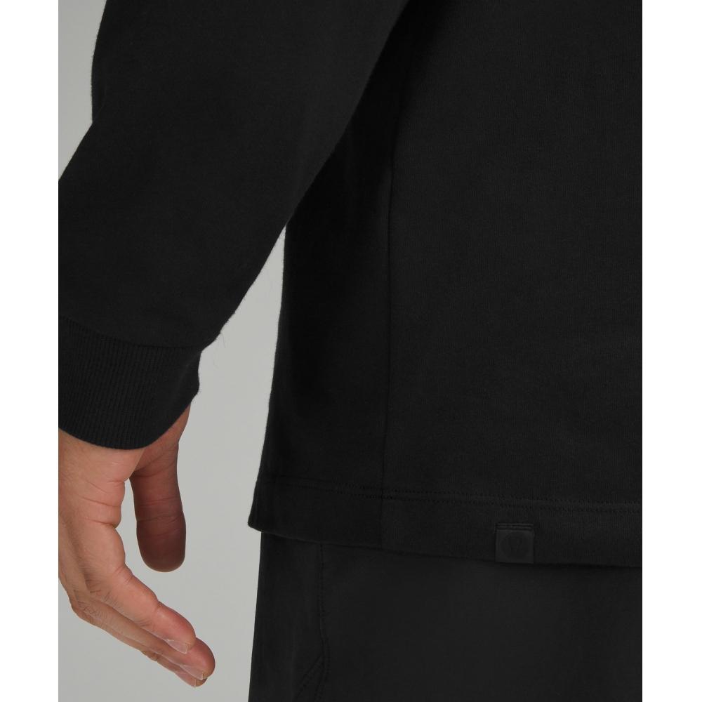 Lululemon Рубашка с длинным рукавом из плотного хлопкового джерси, черная