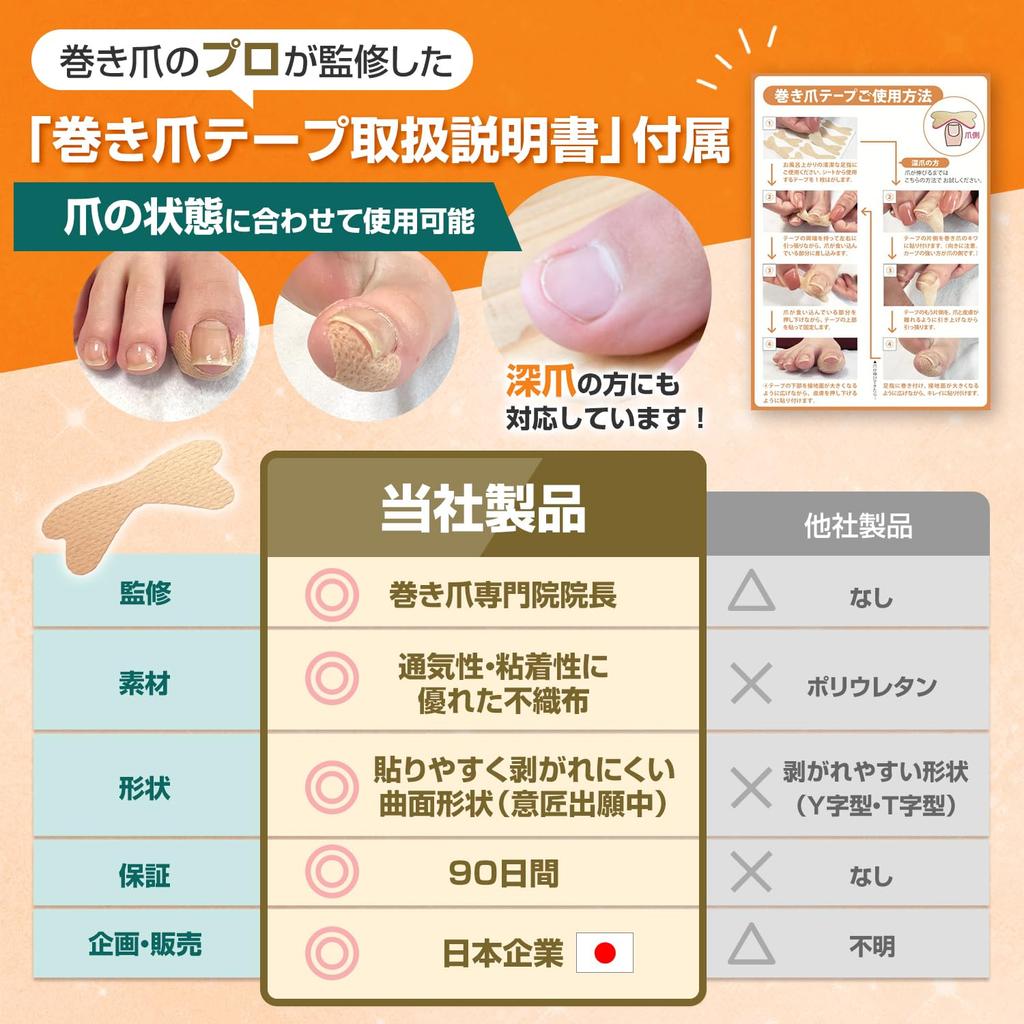 От вросшего ногтя Tsumerakku Лента для вросшего ногтя клейкая x дышащая Легкая вросшая лента для вросшего ногтя инструкции Foot Comfort Workshop