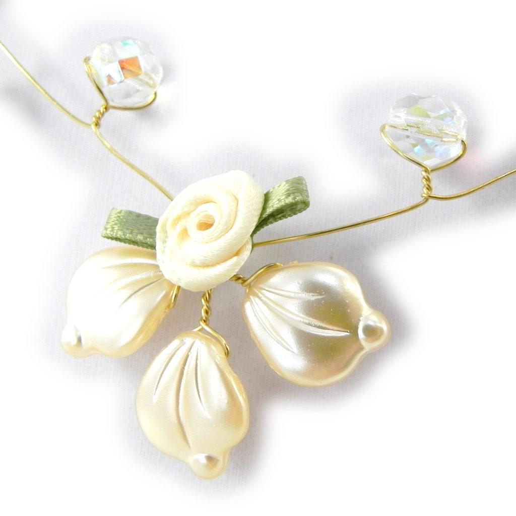 Les Trésors De Lily [E1733] - Дизайнерское колье кремового золота «Eve»