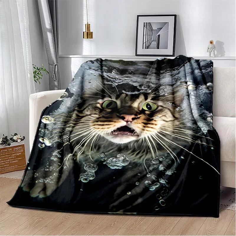 Мультяшный милый ситцевый кот, кот Гарфилд, персидский кот, одеяло рэгдолл, мягкое одеяло для дома, спальни, кровати, дивана, покрывало, детское одеяло