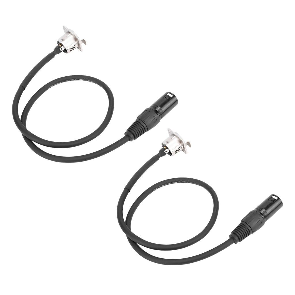 2 Pcs XLR Pass Through Cable No Solder D Type XLR Cable Mic Feed Pass Thru Converter for Stage Box Patch Panel Floor Box