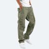 Men Cargo Pants Elastic Waist Vintage Loose Multi Pockets American Style Soft Breathable High Street Daily Sports Streetwear