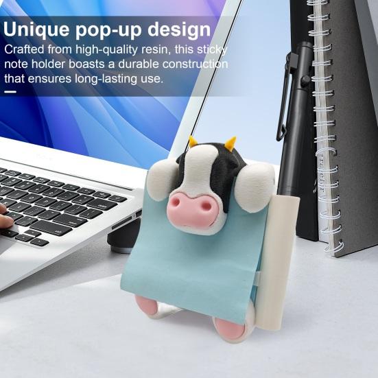 Держатель для липких заметок в виде коровы, выдвижной диспенсер для заметок с держателем для ручки на присоске