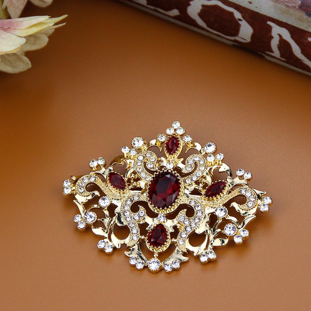 Женская брошь с хрустальным цветком золотого цвета, свадебные украшения для невесты, бижутерия