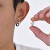 Cross Hoop Earrings for Men Boys,Hip Hop Big Zircon Huggies Earrings,Cool Rap Trendy Jewelry Gifts