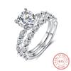 925 Sterling Silver Classic Style Moissanite Ring Sets Wedding Engagement Ring For Women Fine Jewelry Accessori