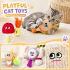 Мультяшная игрушка с кошачьей мятой для кошек с шуршащей бумагой, звуком, перышком и жевательным дизайном для интерактивной игры и ухода за зубами