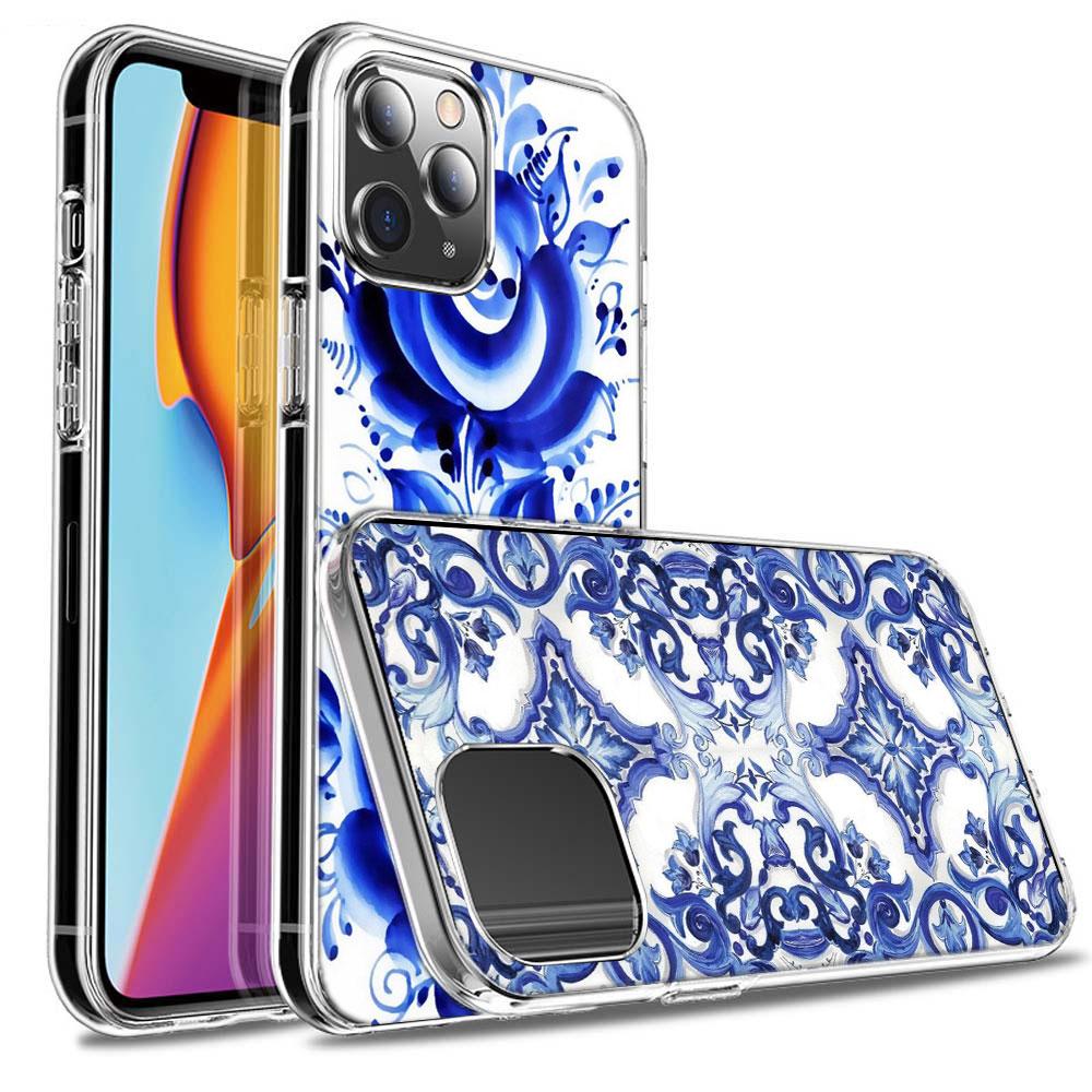 Сине-белый фарфоровый узор Чехол для телефона Для iPhone 16E 15 Pro 14 Plus 17E 16 17 Pro Max Air 11 12 13 Mini Ударопрочный Capa Cut