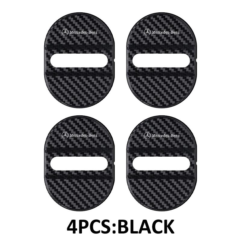 For Benz 4PCS Car Door Lock Anti Rust Sleeve Carbon Fiber Pattern Protective Accessories CLS SLK Sport ML C200 C260 C300 W205