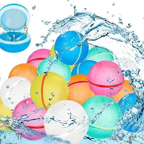Многоразовые Водяные Шарики Магнитные Самозакрывающиеся Водяные Бомбочки для Детей Экологичные Без Бисфенола-А Силиконовые Уличные Летние Бассейн Пляж Водные Сражения Игрушки