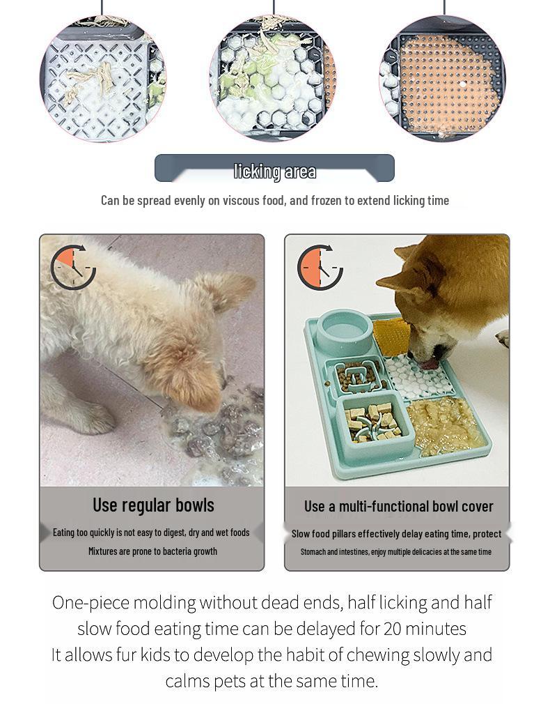 Силиконовый противоскользящий водонепроницаемый коврик для кормления питомцев - Легко чистить, медленная кормушка, герметичный для кошек и собак