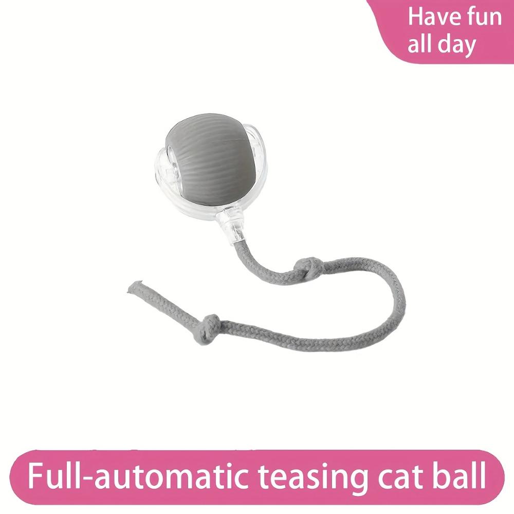 Cat Interactive Ball Toy, Automatic Rolling Ball with Tail, Rechargeable Smart Pet Interactive Toy, Cat Smart Ball