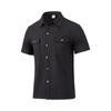 Summer Men's Waffle Short Sleeved Casual Solid Color Shirt