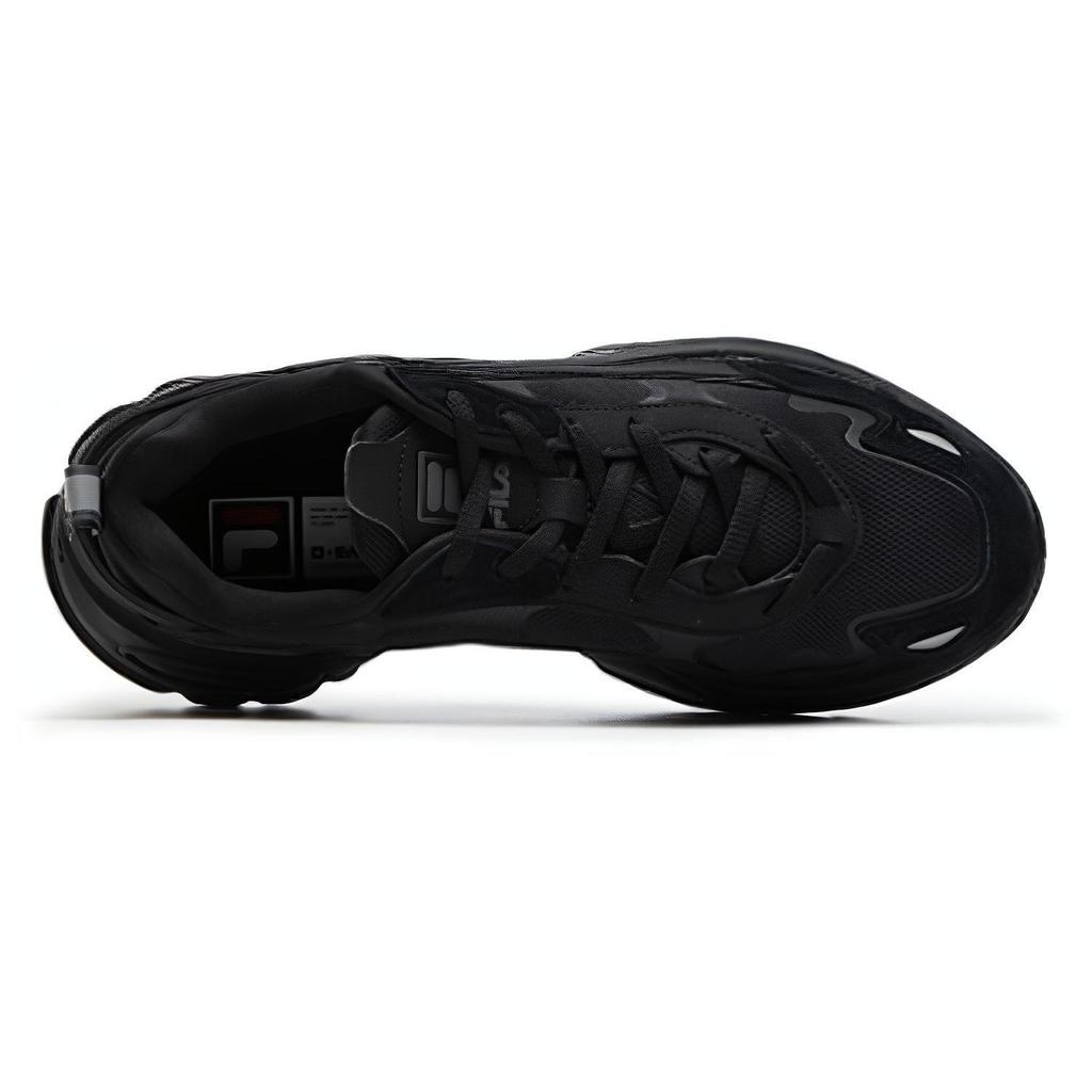 Fila Ткань Синтетическая кожа ТПУ Свиная кожа Модные Амортизирующие Износостойкие Низкие Кроссовки Папы Мужские кроссовки Черный F12M216101FBK