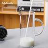 Manual Milk Frother Glass Milk Foamer Coffee Pot Glass Mesh French Press Coffee Maker Frother Jug Mixer Creamer Kitchen Tools- for Glass Milk Foamer