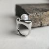Серебряное кольцо с натуральным жемчугом, вес изделия 10,22 гр (2192657)