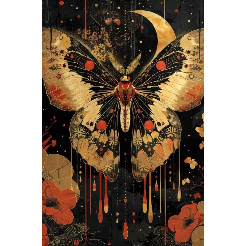 Butterfly Romantic Floral Boho Posters and Prints Canvas Printing Vintage Wall Art Picture for Living Room Home Decor Gifts