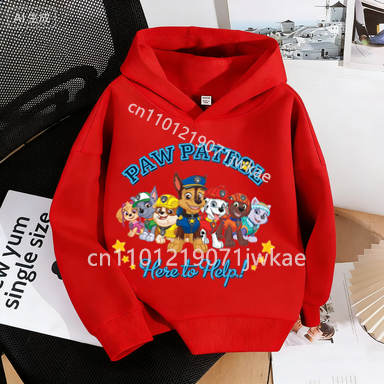 3-12 Year Boys Girls Toddler Pullover Top Spring Autumn Paw Patrol Pup Friends Printed Hoodie Sweatshirt Casual Kid Soft Clothes