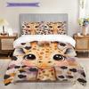 Giraffe Pattern Bedding Quilt Set Quilt Cover Pillowcase Home Decoration Birthday Gift (1 * duvet cover + 2 * pillowcase, without core)
