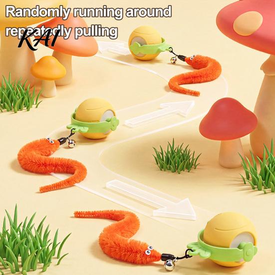 Automated Hunting Toy for Cats Interactive Cat Ball, Self Rolling Ball with Bell And Detachable Plush Tail, Indoor Automatic Obstacle Avoidance,