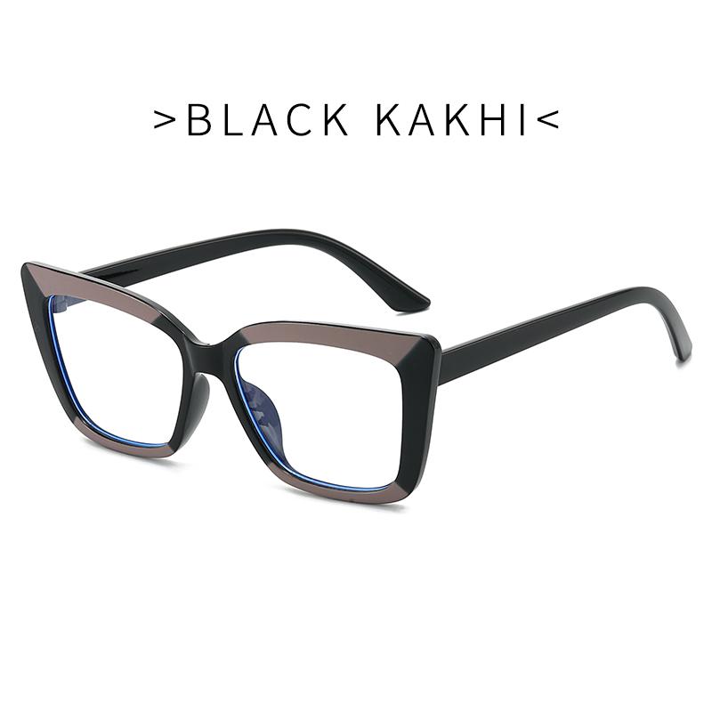 Cat Eye Anti Blue Light Glasses Retro Multi Color Block Fashion Decorative Glasses Clear Lens Computer Spectacles for Women