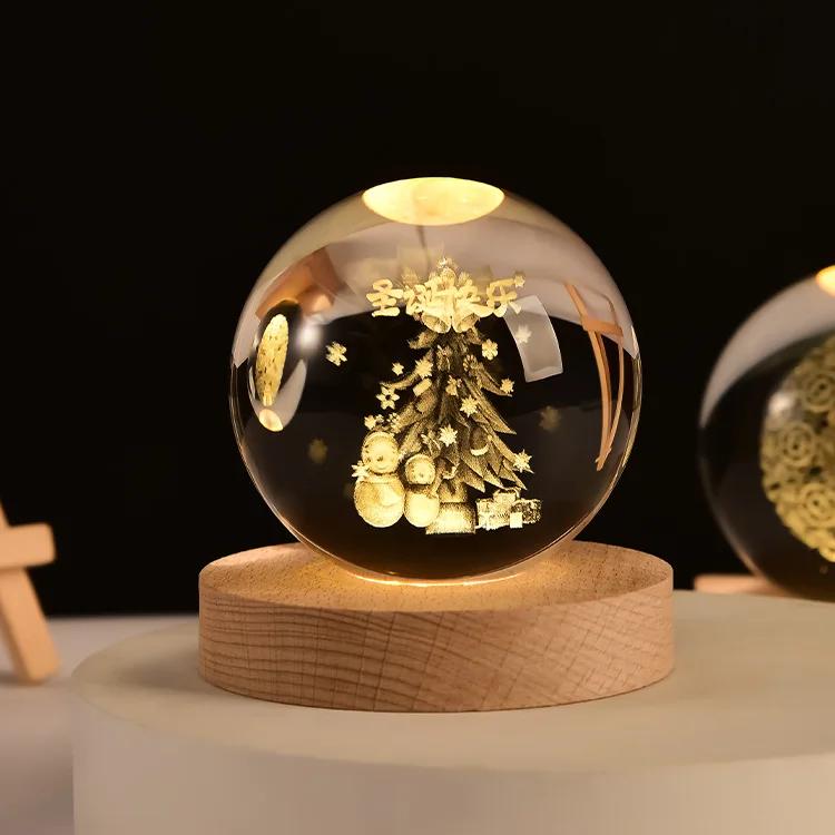 3D Кристальный шар Кристальная планета Лазерная гравировка Глобус Солнечной системы Астрономический подарок Подарок на день рождения Стеклянная сфера Украшение Кристалл