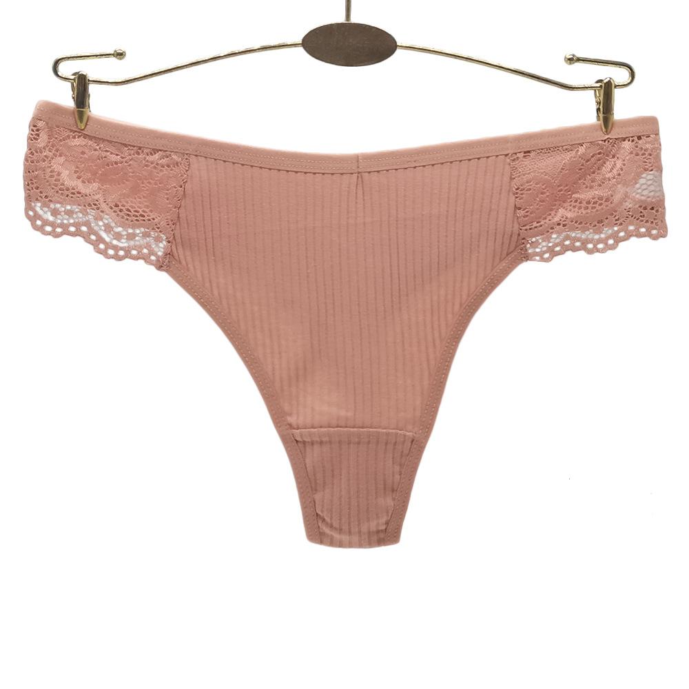Хлопковые женские стринги, сексуальные кружевные трусики-стринги, трусы для женщин, нижнее белье, однотонные трусы, нижнее белье, 6 шт./лот