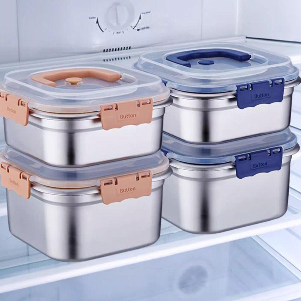 Stainless Steel Freshness-Keeping Box Large Capacity Bento Box Salad Sealed Storage Box Camping