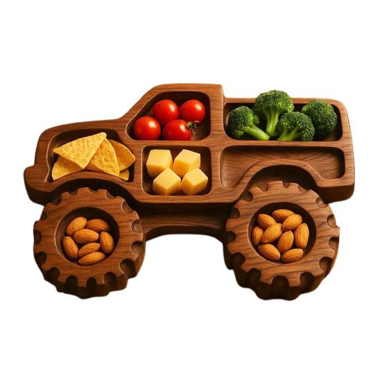 Деревянный сервировочный поднос Поднос для закусок в виде транспортного средства Поднос для печенья Поднос для холодных закусок, сыров, фруктов, орехов Веселый поднос для вечеринок