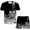 Boys Girls Tiger Clothes Sets Summer Cute T Shirts Short Pants 1-14 Year 2pcs Clothing Suits Kids Fashion Casual Costume Outfits