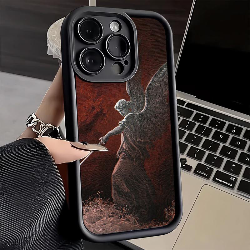 Чехол для телефона iPhone 17 Air 16E 15 16 Pro Max Архангел Михаил Эстетика Чехол 14 Plus 13 12 Mini Мягкий Силиконовый Fundas