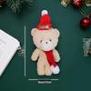 Christmas Blush Bear Plush Keyring with Scarf - Cute One-Piece Bag Charm Toy Gift